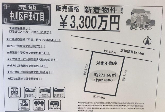 ☆中川区土地　新着物件☆